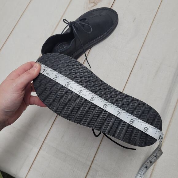 Bread & Butter Italy black leather toe strap sandals moccasins chunky - Picture 8 of 9